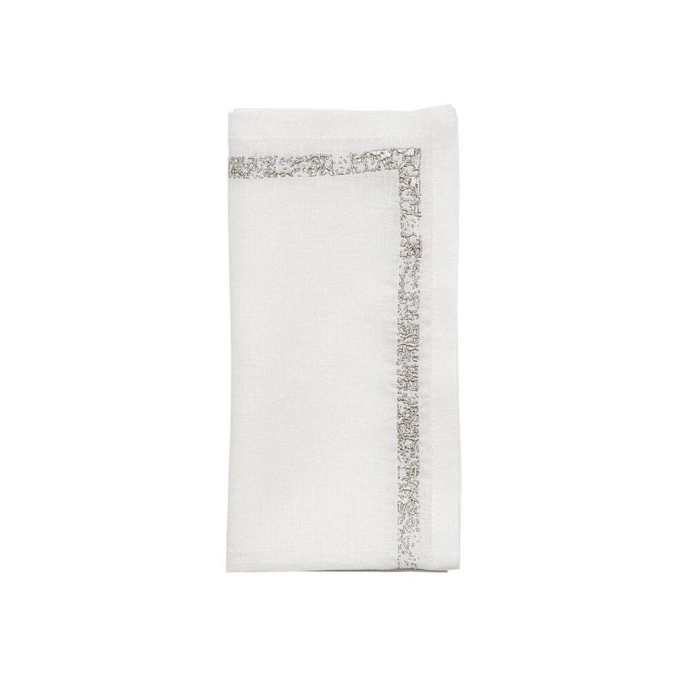 Impression Napkin - Set of 4 White & Silver by Kim Seybert 10