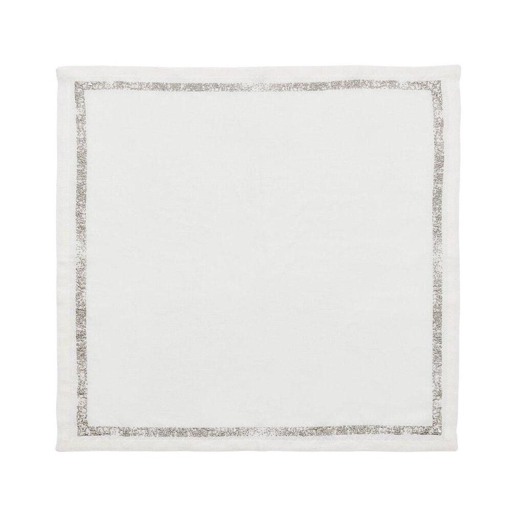 Impression Napkin - Set of 4 White & Silver by Kim Seybert 14