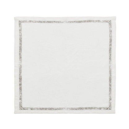 Impression Napkin - Set of 4 White & Silver by Kim Seybert 14