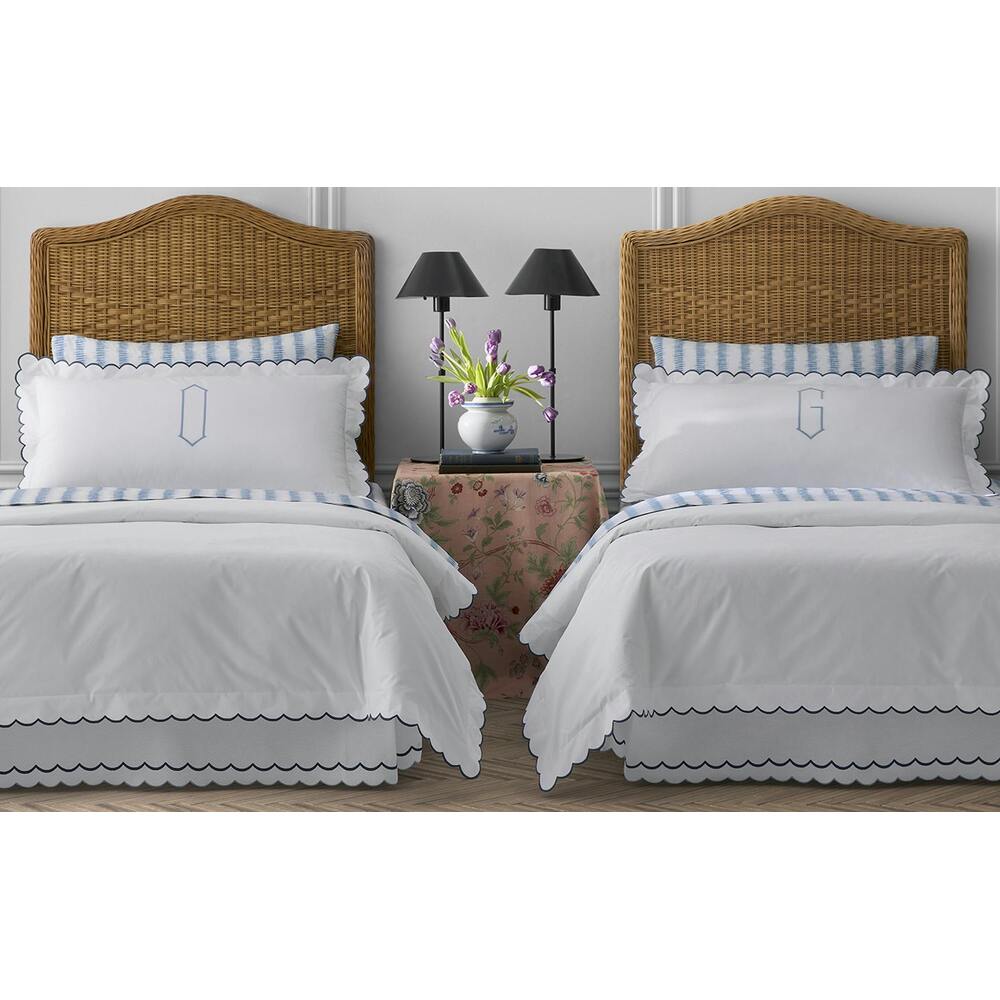 India Pique Bed Skirt Azure 1