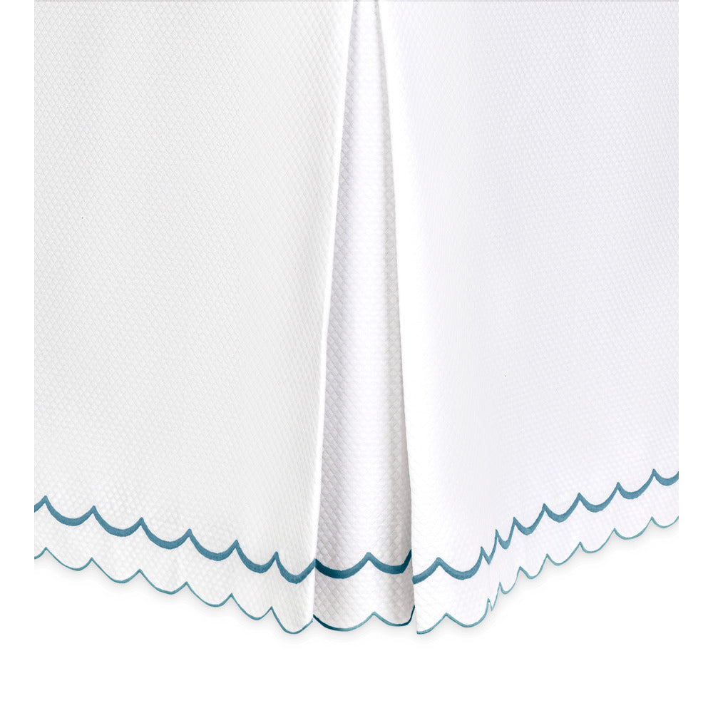 India Pique Bed Skirt Cerulean 
