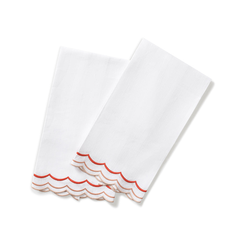 India Three Guest Towels set of 2 Apricot 