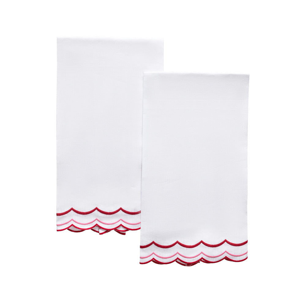 India Three Guest Towels set of 2 Cherry 