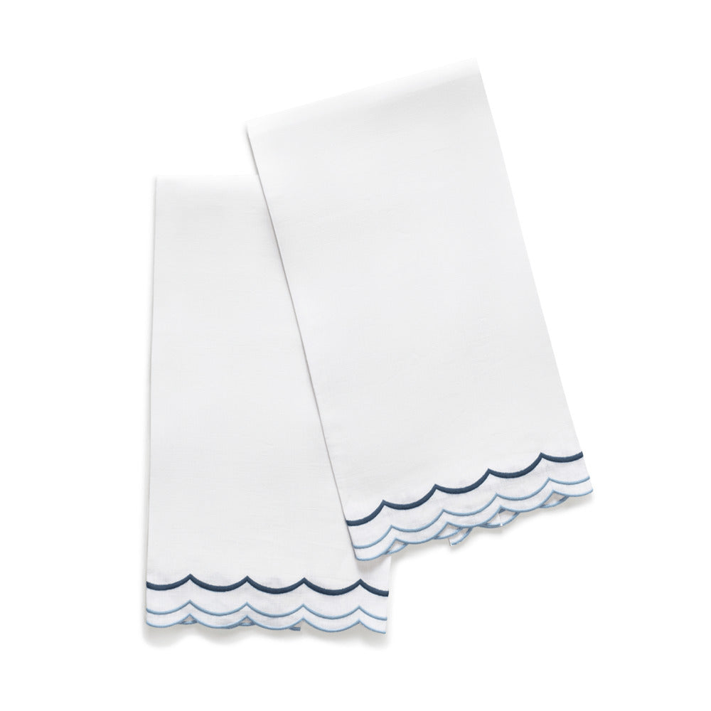 India Three Guest Towels set of 2 Hazy Blue 