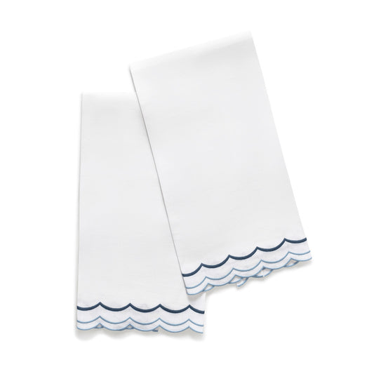 India Three Guest Towels set of 2 Hazy Blue 