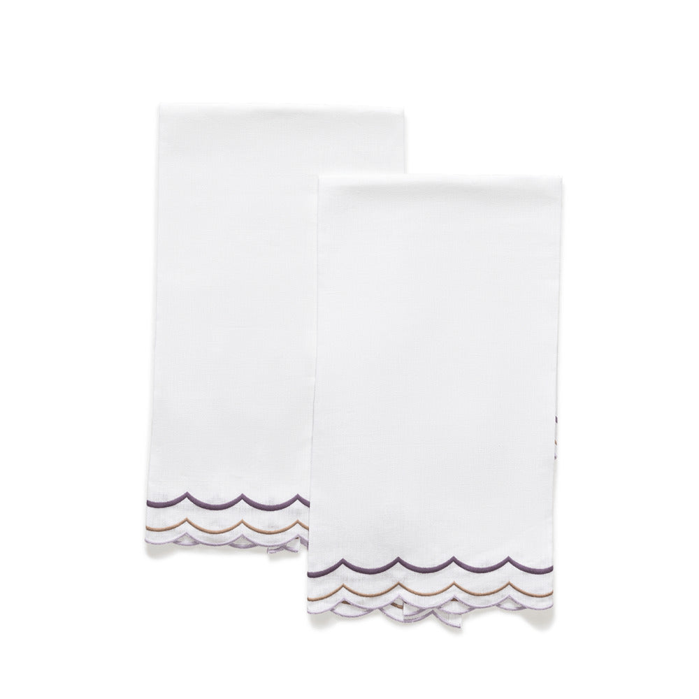 India Three Guest Towels set of 2 Thistle 