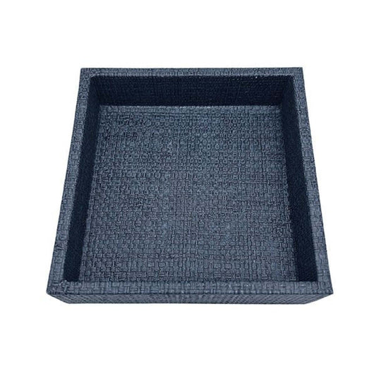 Indigo Faux Grasscloth Napkin Box/Small Tray by Mariposa