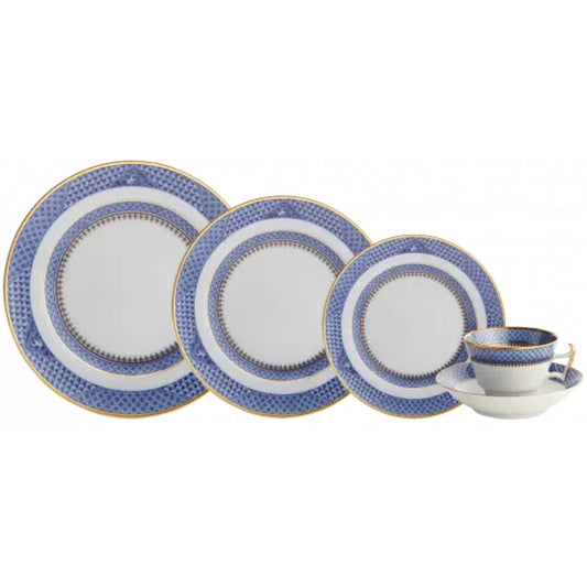 Indigo Wave 5 Piece Place Setting by Mottahedeh