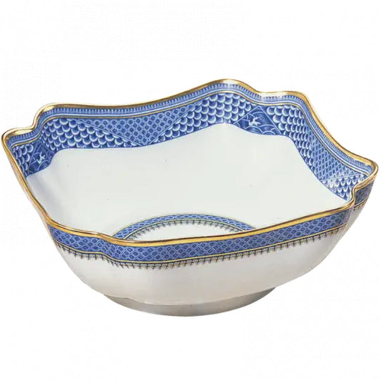 Indigo Wave Square Bowl by Mottahedeh