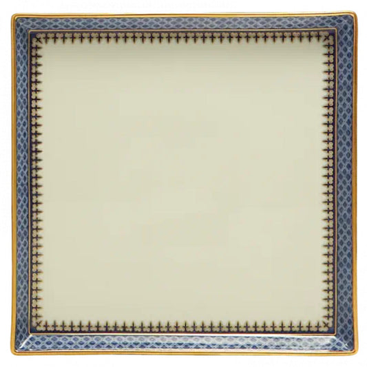 Indigo Wave Square Canape Tray by Mottahedeh