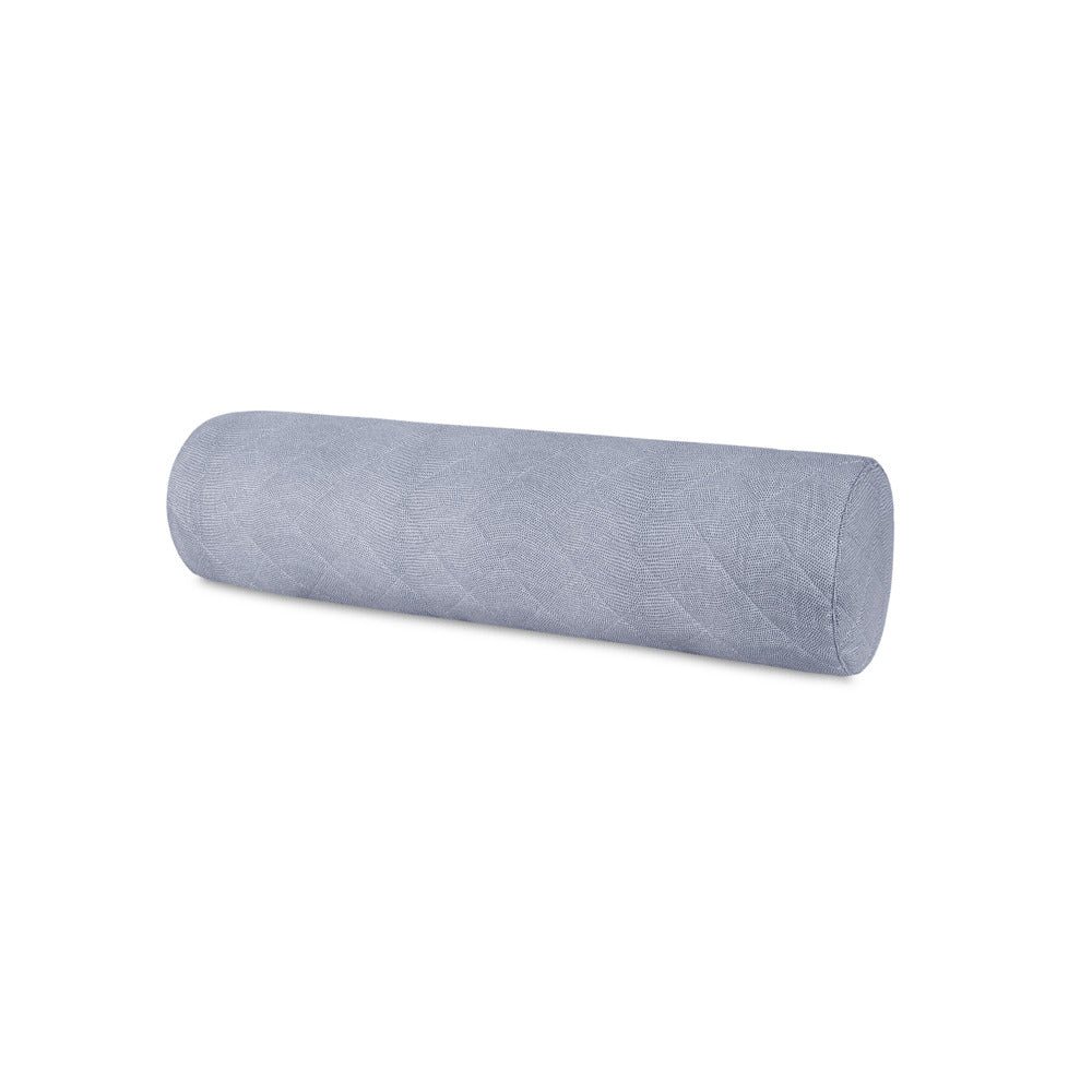 Jasper Quilted Bolster Pillow Cover Steel Blue 
