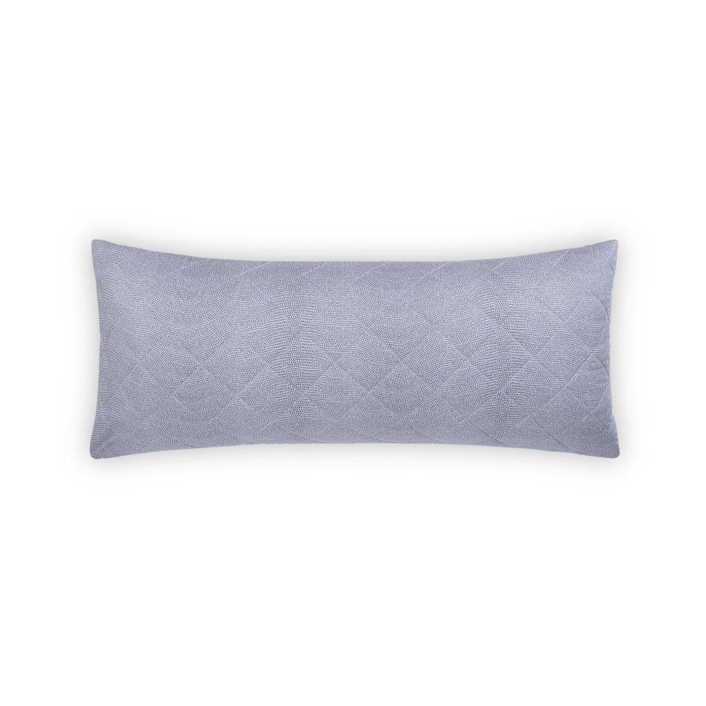 Jasper Quilted Lumbar Pillow Cover Steel Blue 