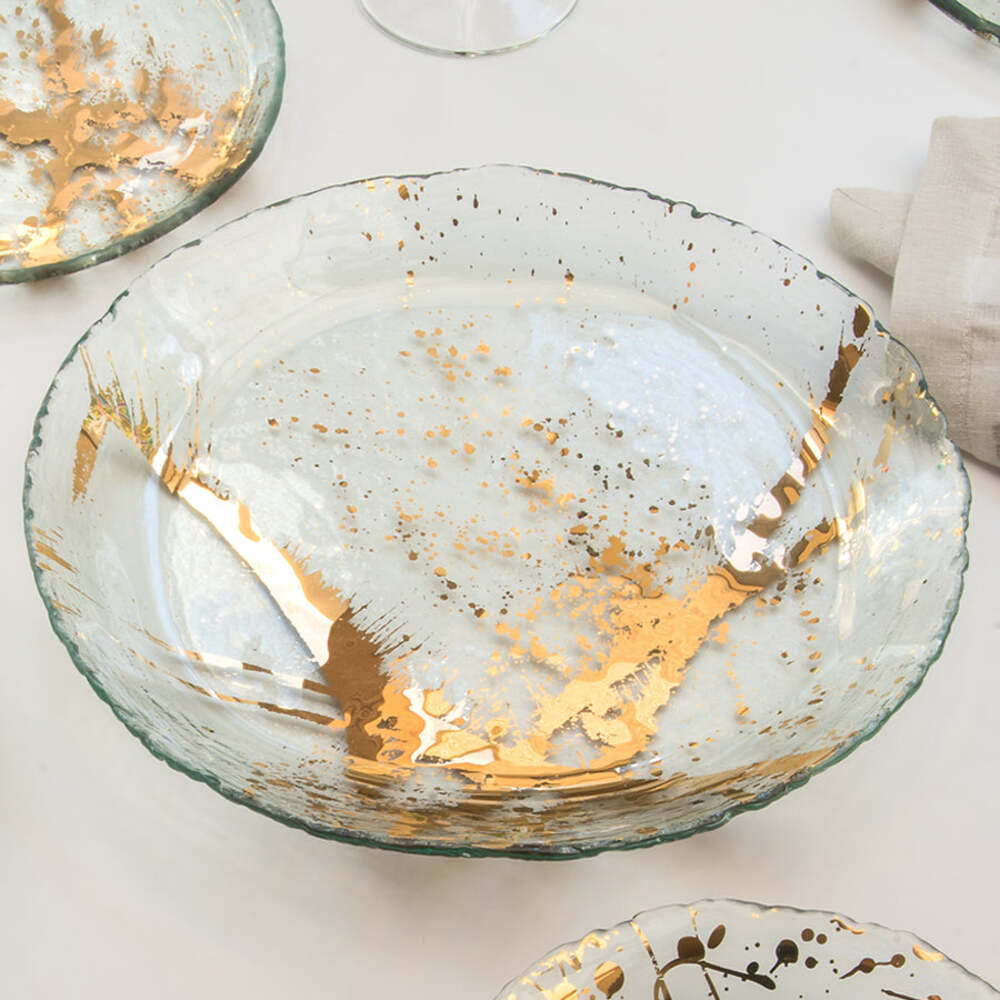 Jaxson 12.5" Gold Serving Bowl by Annieglass Additional Image -1