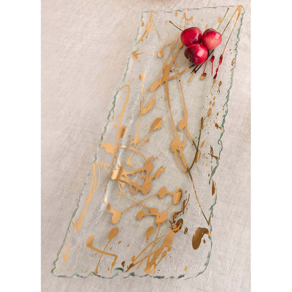 Jaxson 13.25" x 5.75" Gold Appetizer Tray by Annieglass Additional Image -2