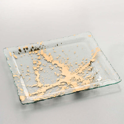 Jaxson 13" Gold Square Tray by Annieglass Additional Image -1