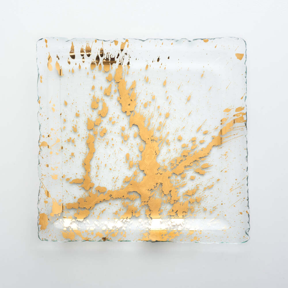 Jaxson 13" Gold Square Tray by Annieglass 
