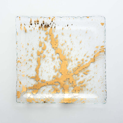Jaxson 13" Gold Square Tray by Annieglass 