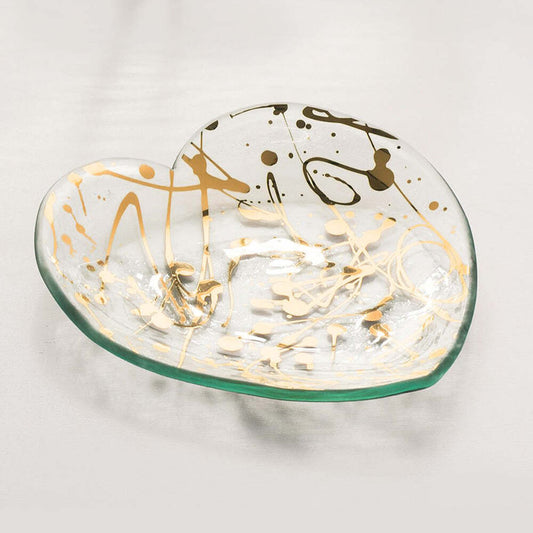 Jaxson 7" Gold Heart Plate by Annieglass 