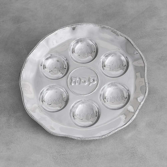 Judaica Seder Plate with Pearls by Beatriz Ball 
