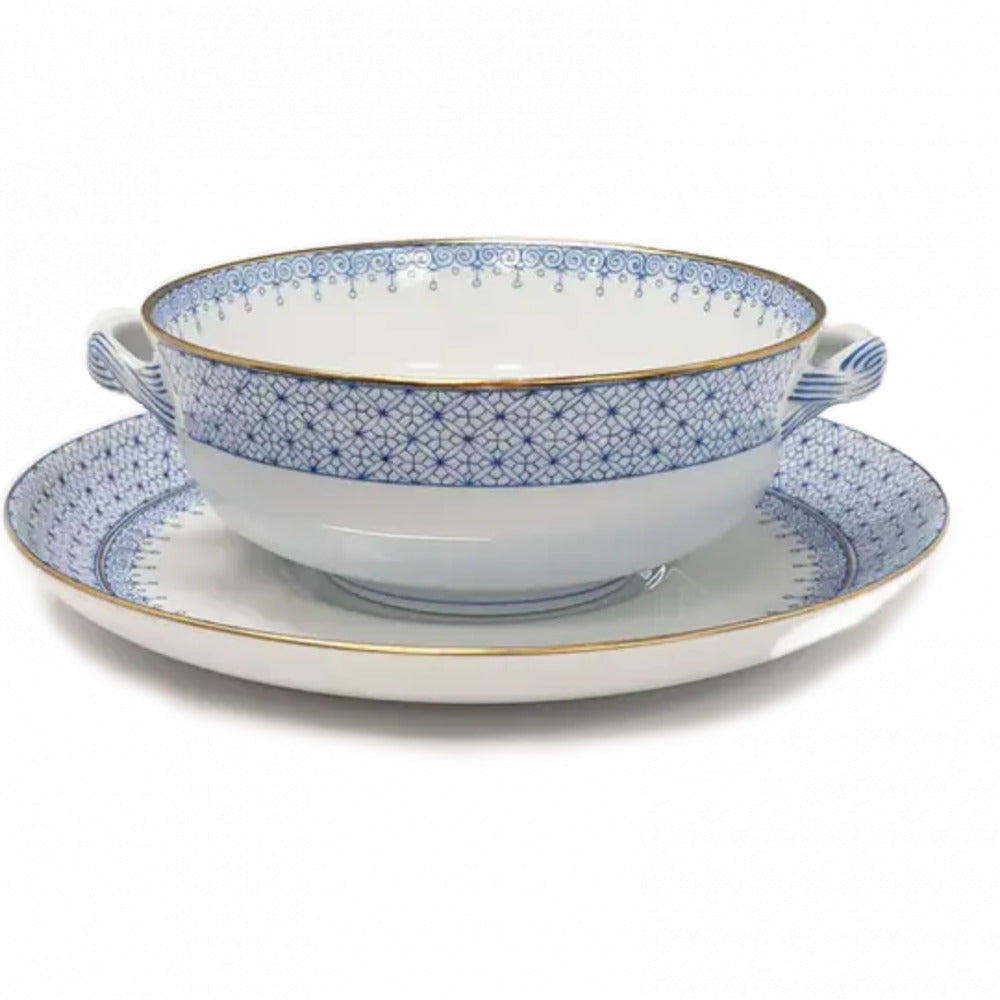 Lace Cream Soup & Saucer by Mottahedeh Additional Image -2