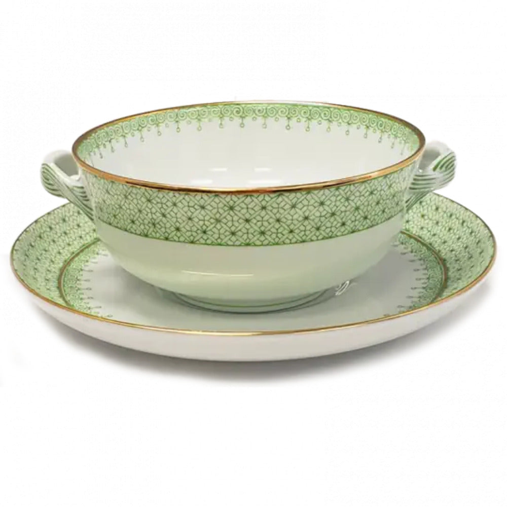 Lace Cream Soup & Saucer by Mottahedeh