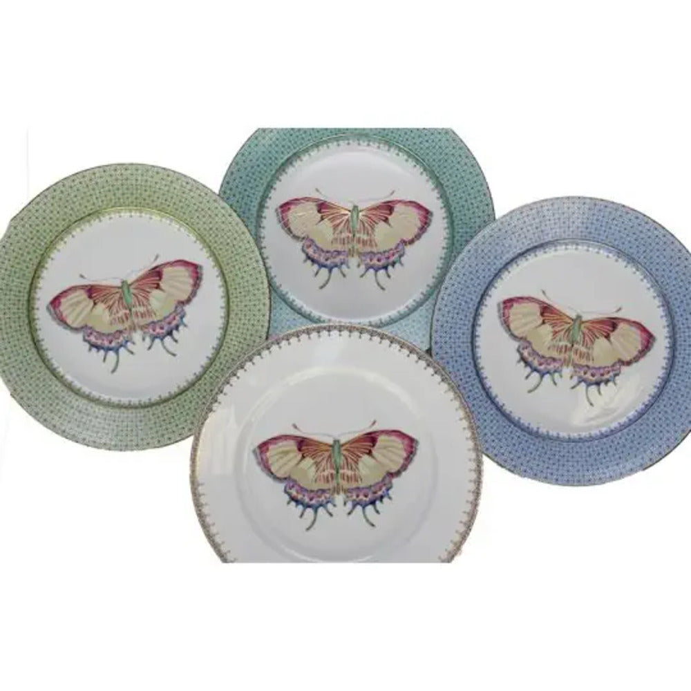 Lace Dessert Plate with Butterfly Decor by Mottahedeh Additional Image -4