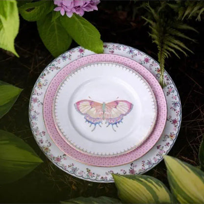 Lace Dessert Plate with Butterfly Decor by Mottahedeh Additional Image -5
