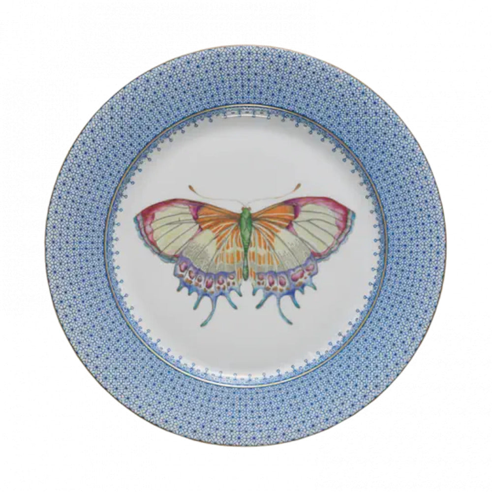 Lace Dessert Plate with Butterfly Decor by Mottahedeh