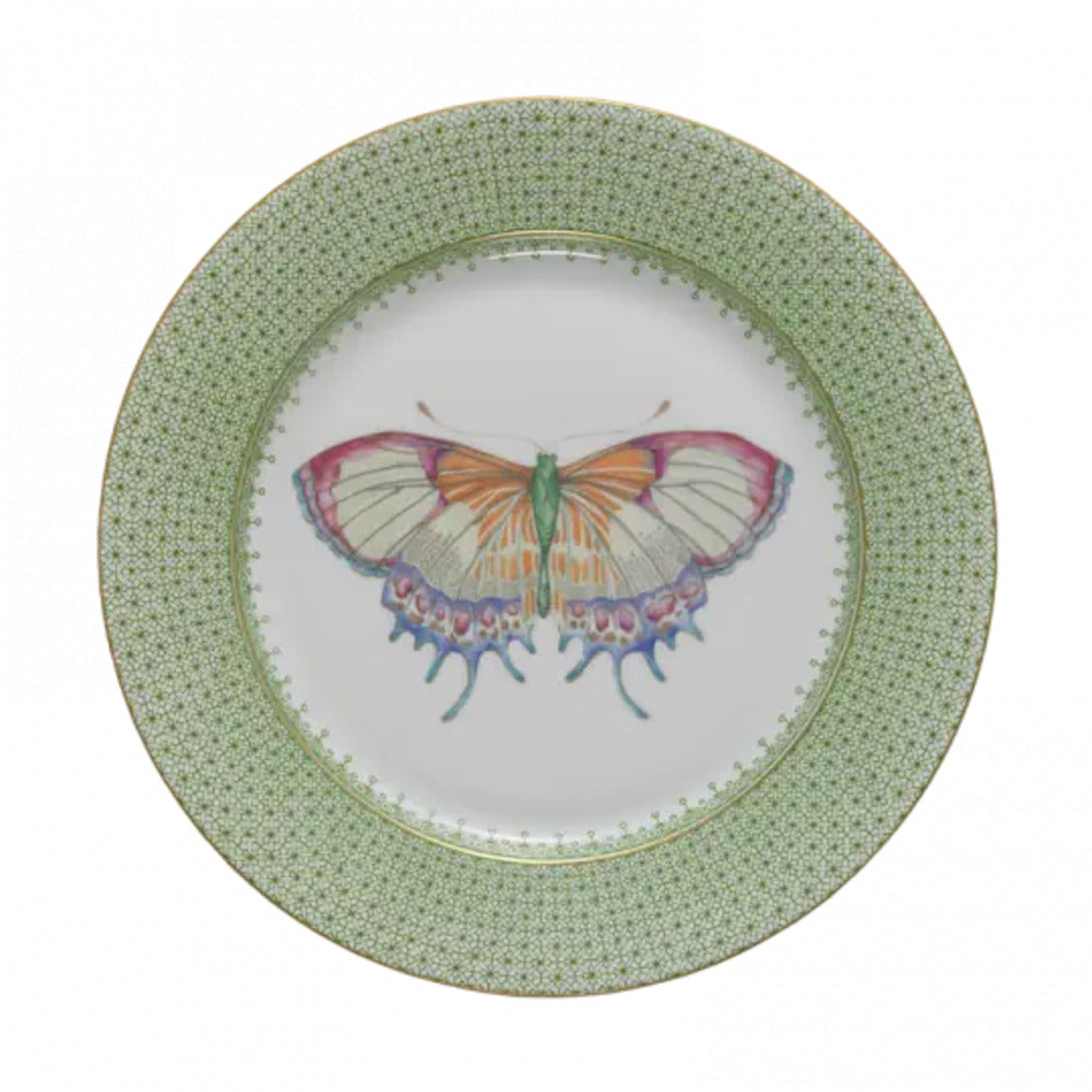 Lace Dessert Plate with Butterfly Decor by Mottahedeh