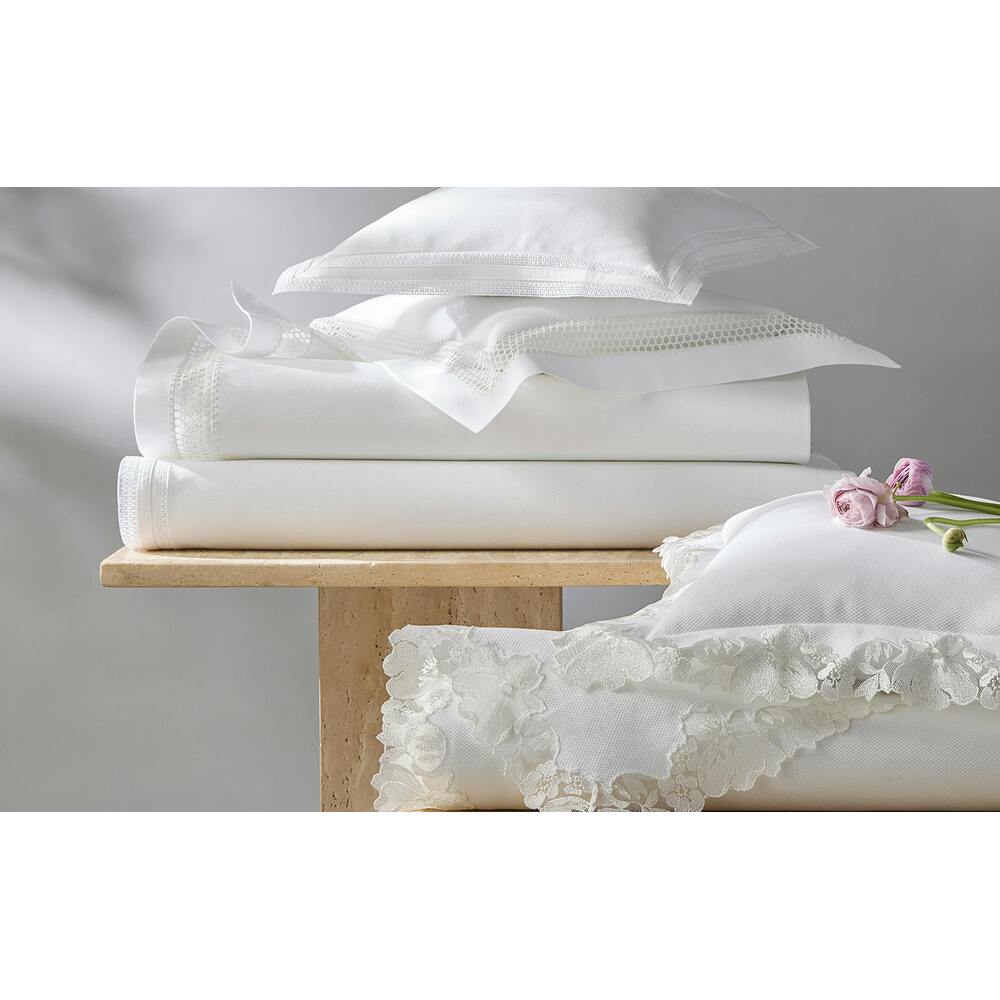 Lace Pique Coverlet Cecily White 1