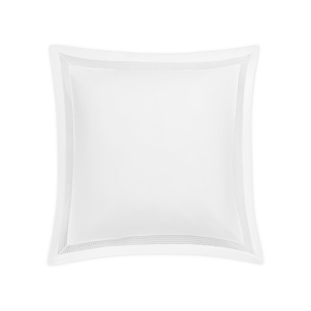 Lace Pique Sham Cecily White Euro 