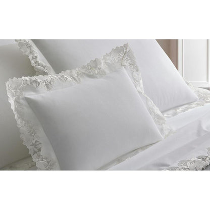 Lace Pique Sham Cecily White Standard 6