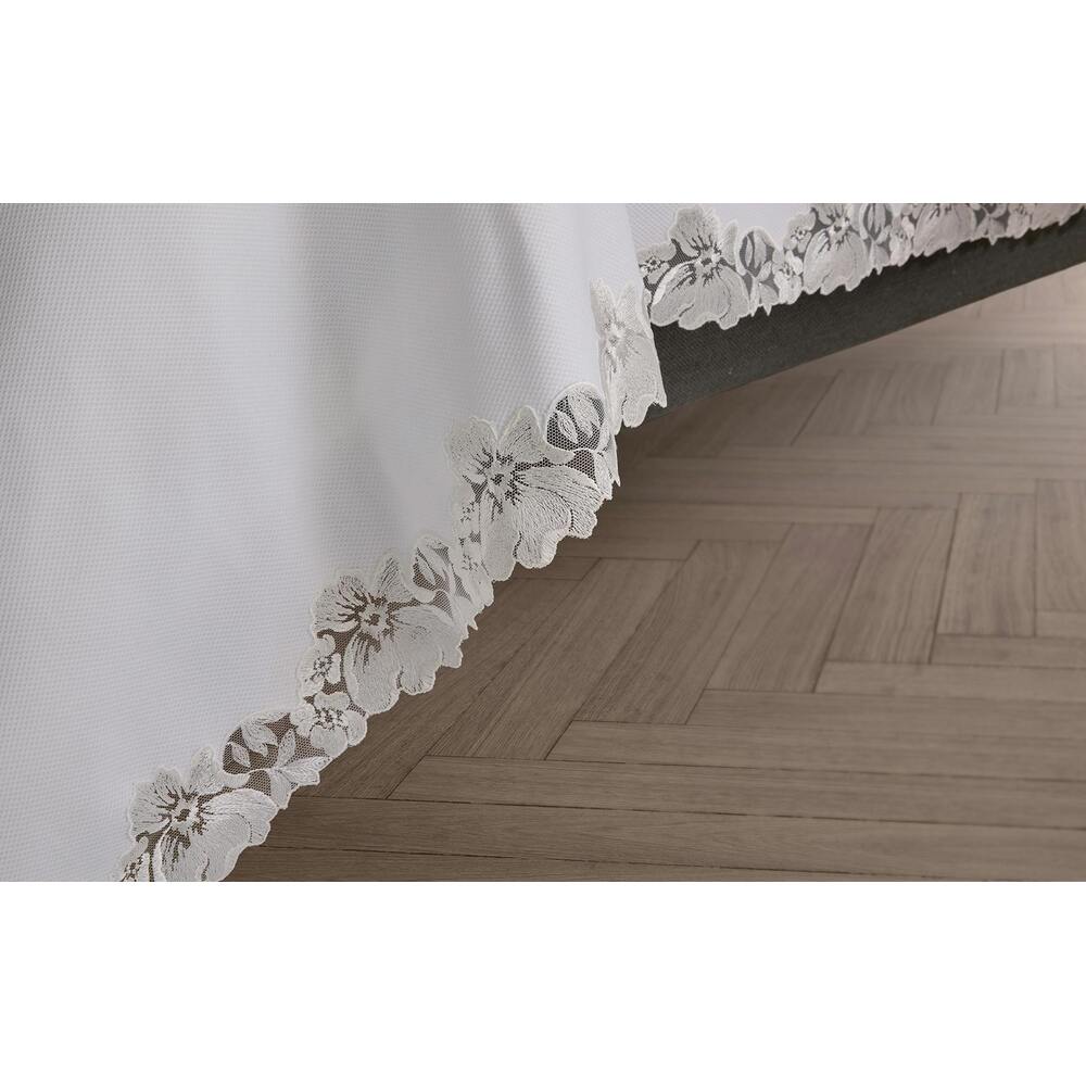Lace Pique Sham Cecily White Standard 7