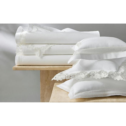 Lace Pique Sham Cecily White Standard 8