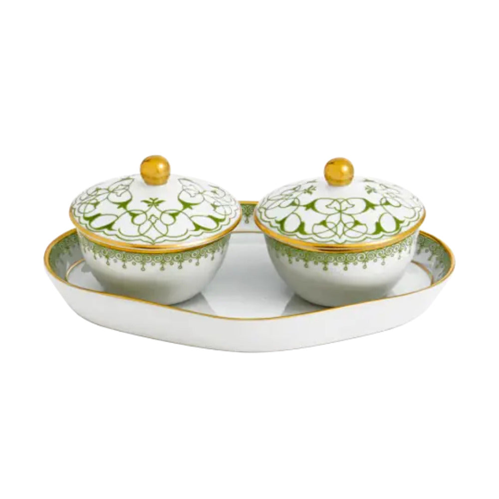 Lace Two Votives with Tray by Mottahedeh Additional Image -2
