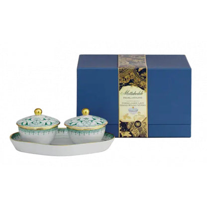 Lace Two Votives with Tray by Mottahedeh Additional Image -6