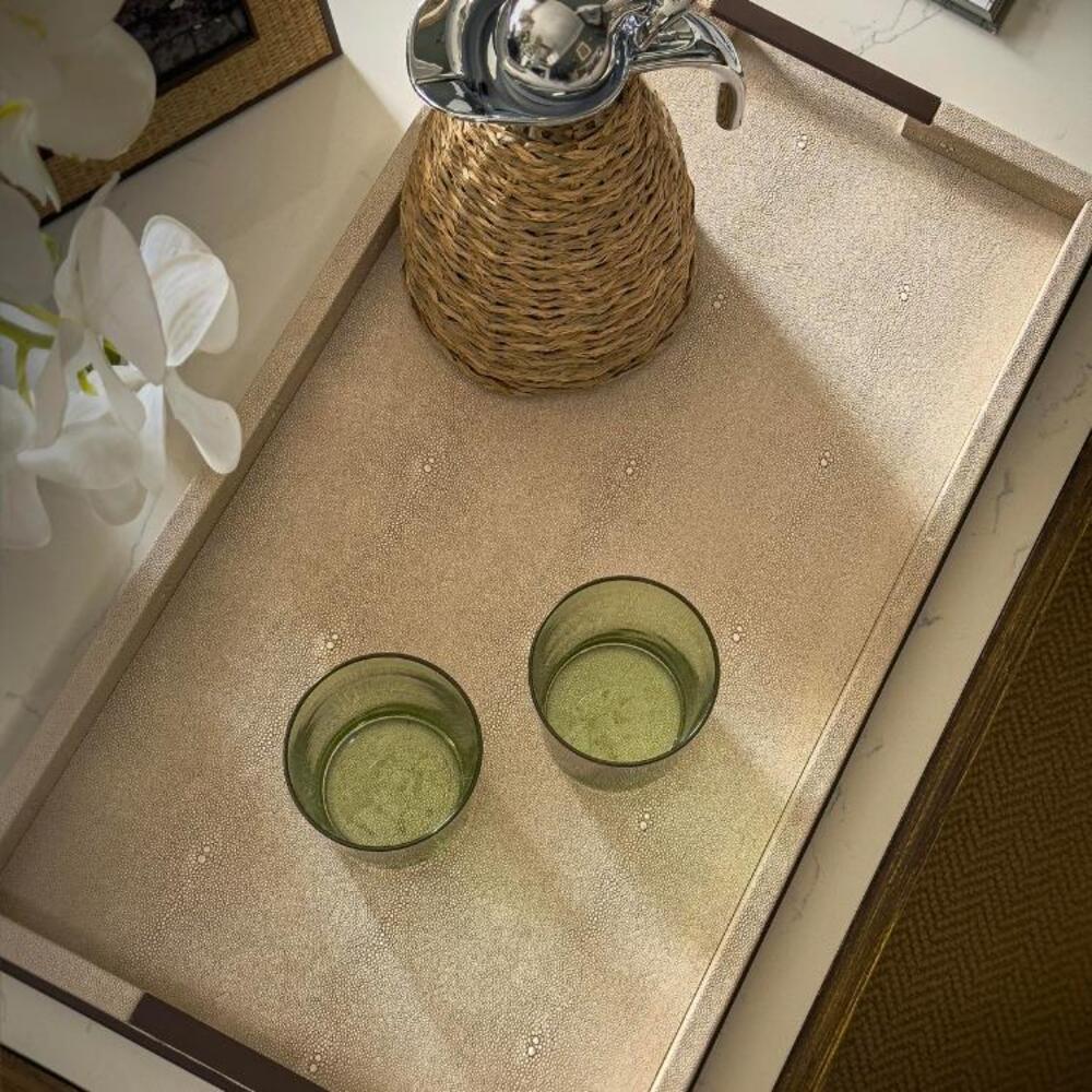 Large Ecru Shagreen Tray by Addison Ross 1