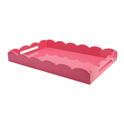 Large Pink Scalloped Edge Tray 26"x17" by Addison Ross