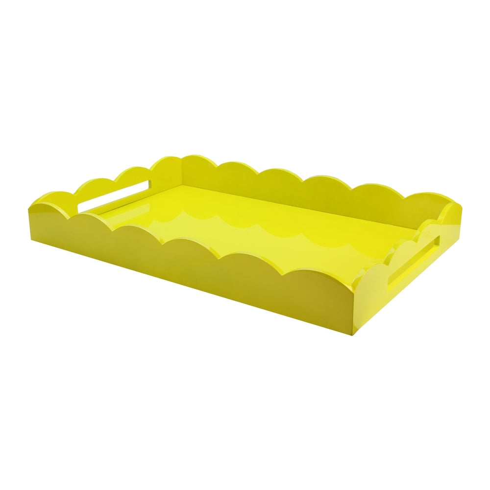 Large Yellow Scalloped Edge Tray 26"x17" by Addison Ross