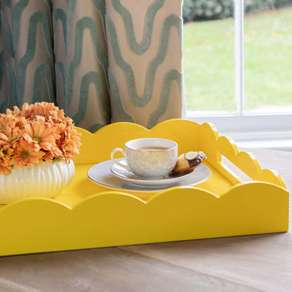 Large Yellow Scalloped Edge Tray 26"x17" by Addison Ross Additional Image-4