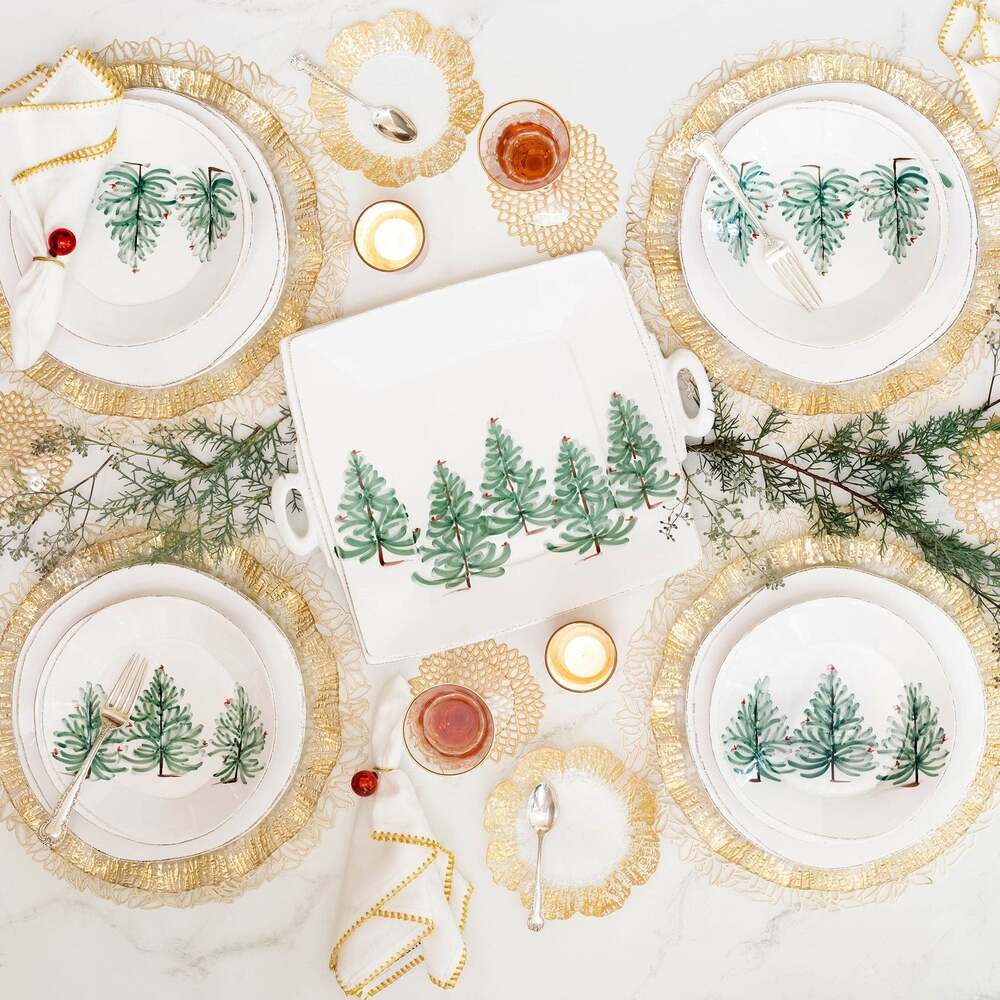 Lastra Holiday Handled Square Platter by VIETRI by Additional Image -1