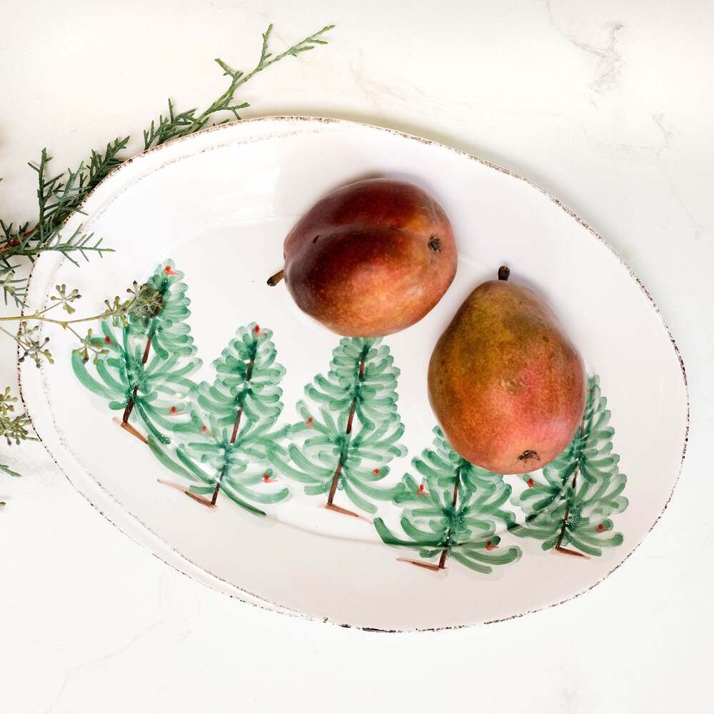 Lastra Holiday Small Oval Platter by VIETRI by Additional Image -1