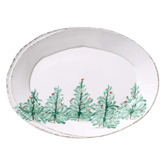 Lastra Holiday Small Oval Platter by VIETRI 