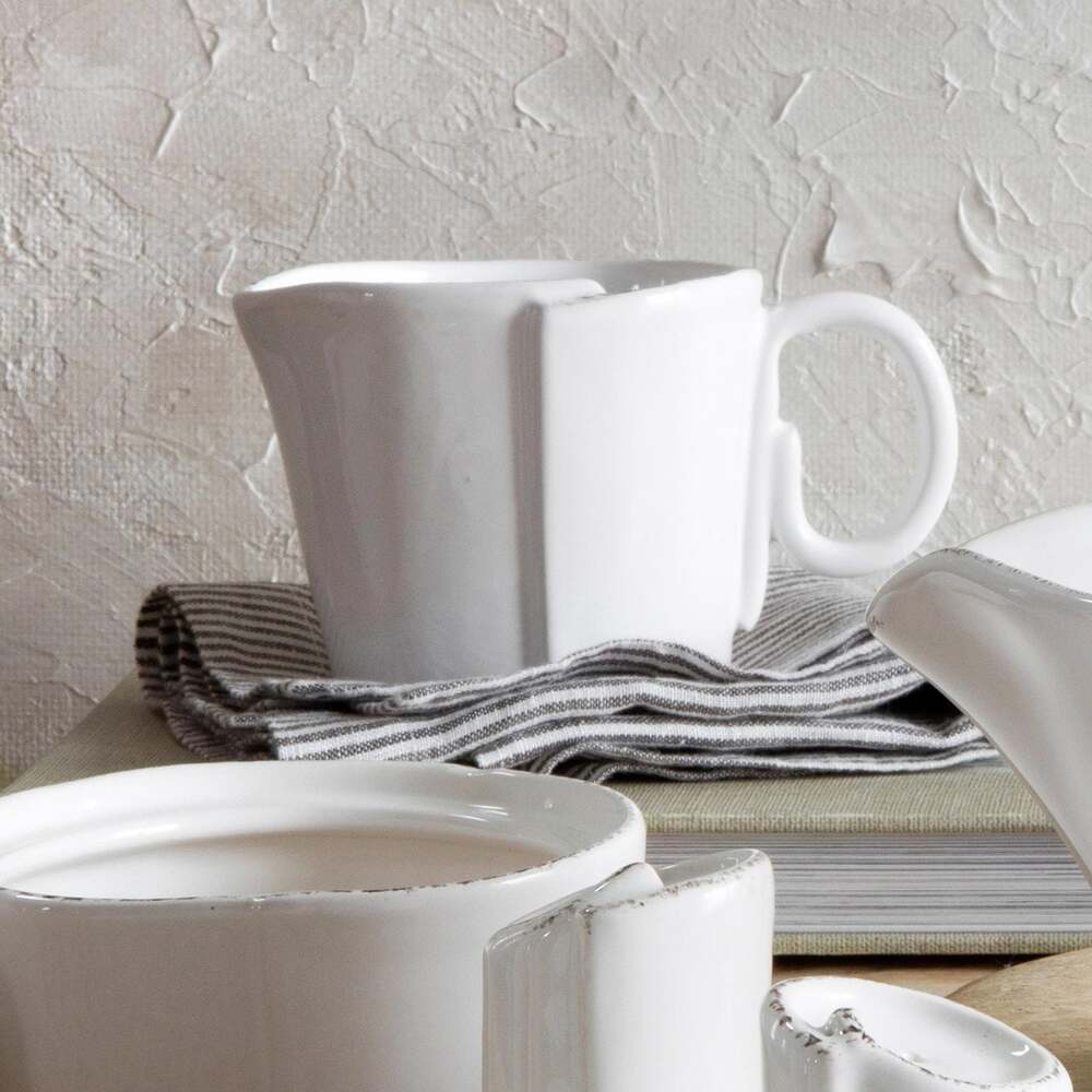 Lastra White Creamer by VIETRI by Additional Image -1
