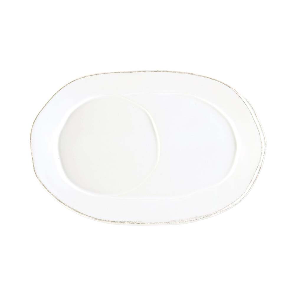 Lastra White Oval Tray by VIETRI 