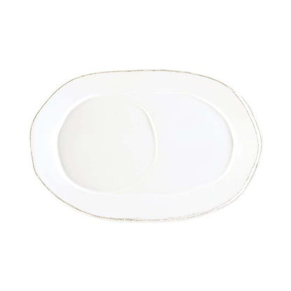 Lastra White Oval Tray by VIETRI 