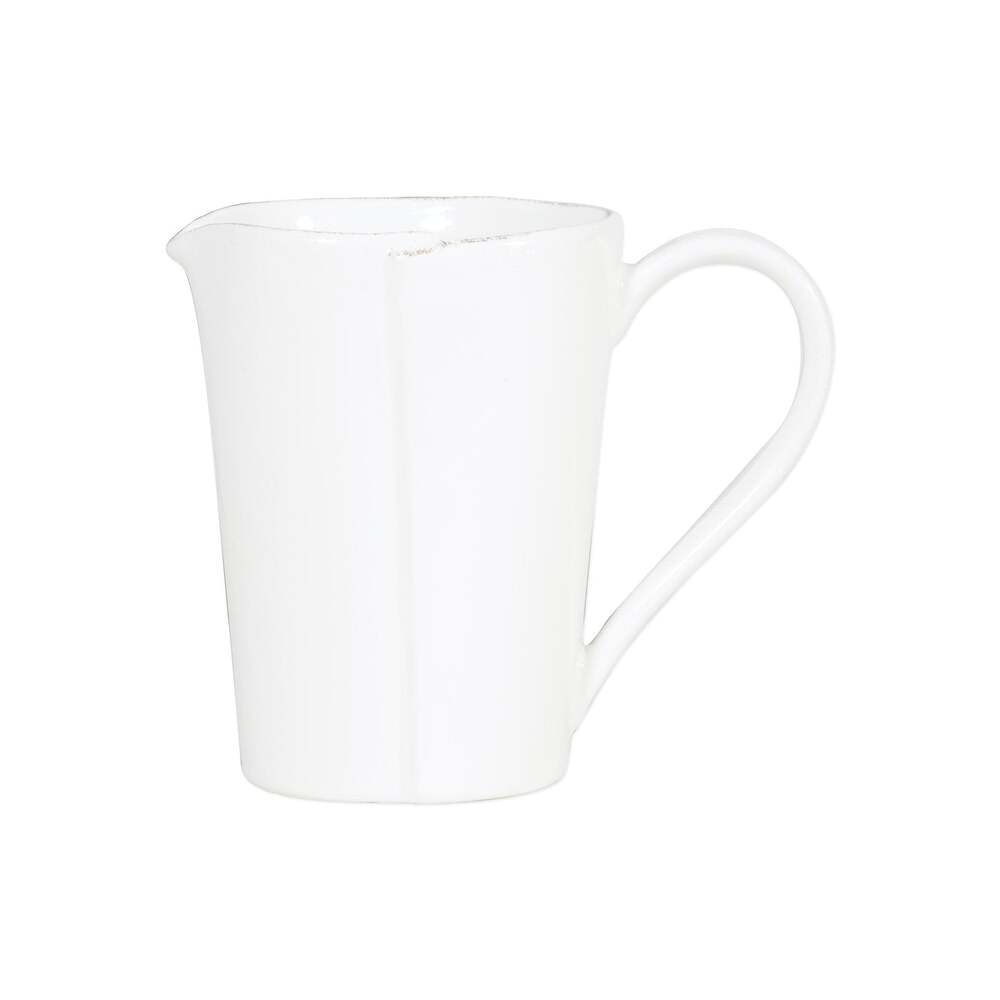 Lastra White Pitcher by VIETRI 