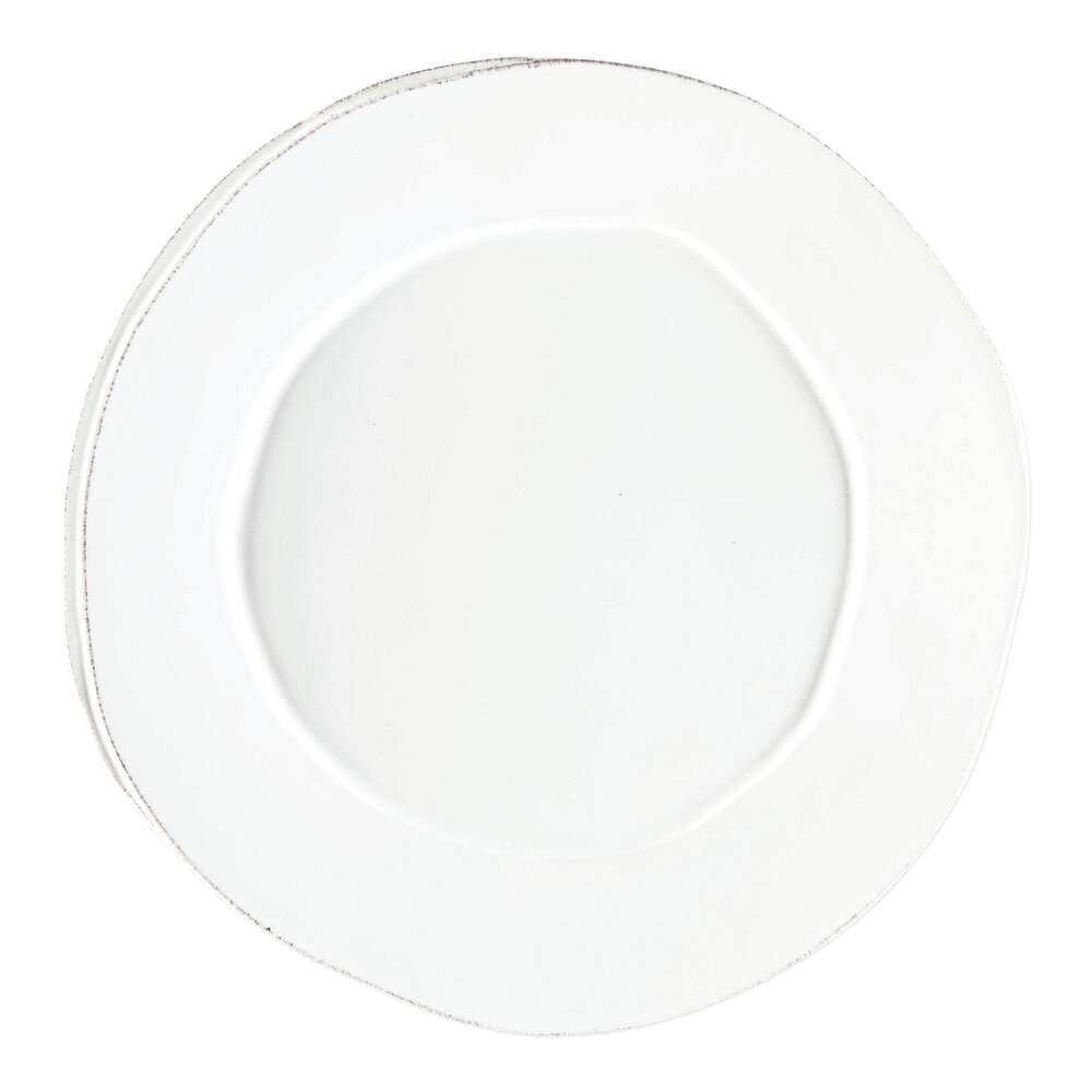 Lastra White Round Platter by VIETRI 