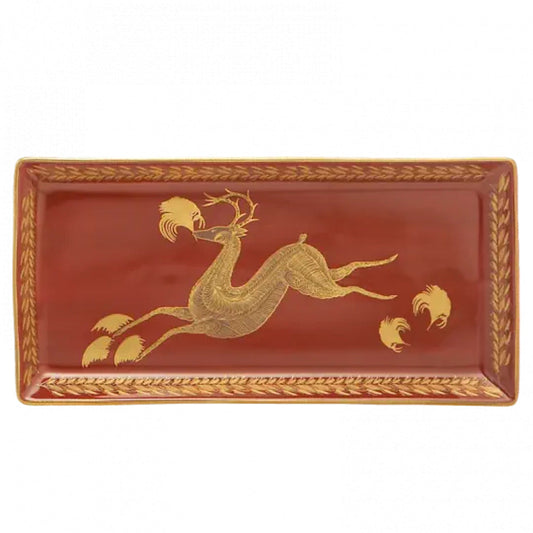 Leaping Reindeer Rectangular Tray by Mottahedeh