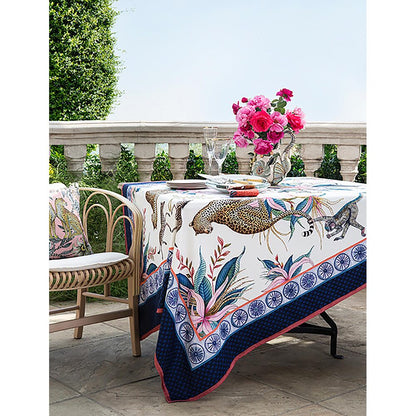 Leopard Lily Tablecloth - Cotton - Frost - Large by Ngala Trading Company Additional Image - 6